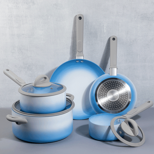 Brooklyn Steel 12pc Silicone/Ceramic Atmosphere Cookware Set - Blue