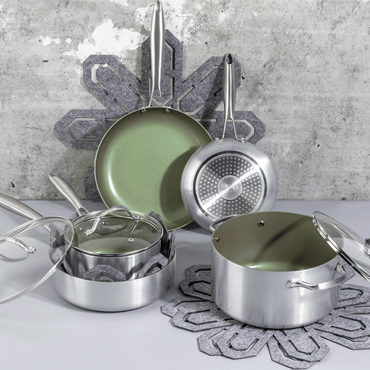 Brooklyn Steel Co. Orbit 12-pc. Aluminum Nonstick Emerald Cookware Set